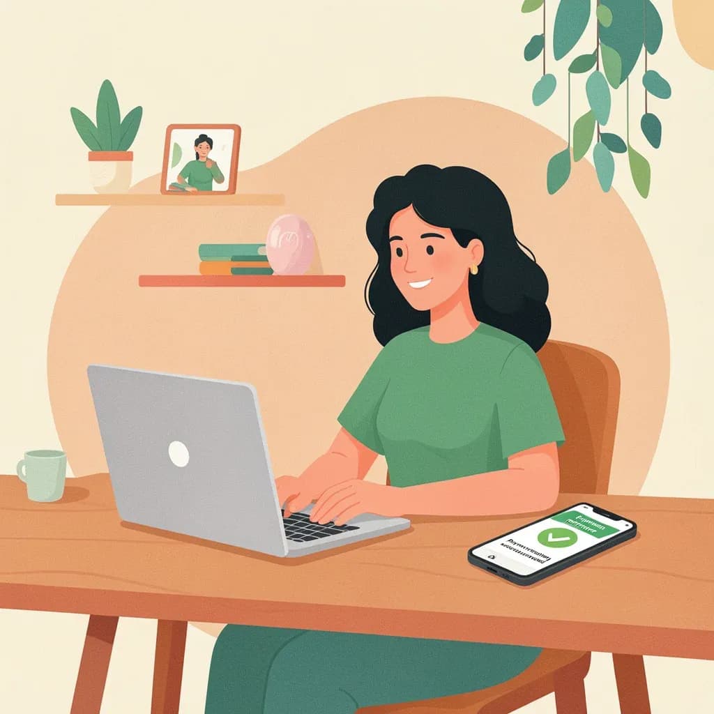 profesora de idiomas dando clase online desde casa